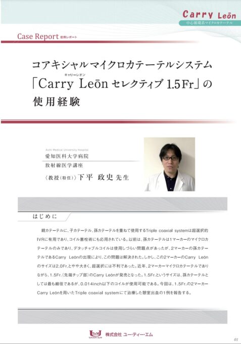 Carry Leon|カテーテル・マイクロカテーテルの開発・製造なら愛知県の株式会社ユー・ティー・エム